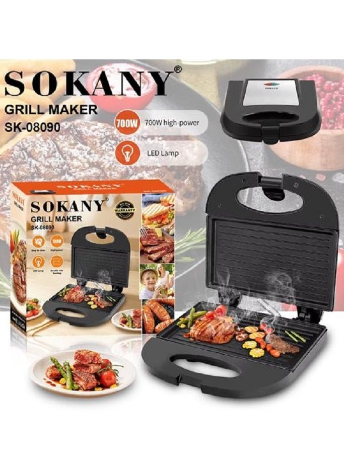 sokany - Sandwich Maker/Double Side Heating/Non-Stick Coating-700W(sk-08090) - Image 1