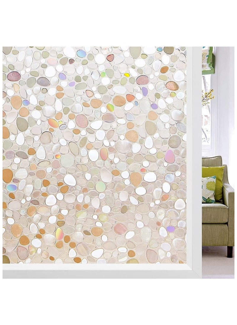 Window Privacy Film, 3D Decorative Static Cling Window Privacy Film No Glue Removable Home Office Film Anti UV Window Cling Decorative 44.5 x 200cm