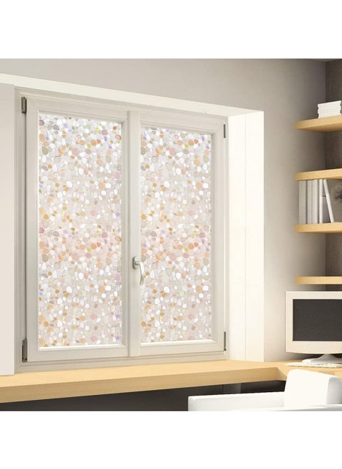 Window Privacy Film, 3D Decorative Static Cling Window Privacy Film No Glue Removable Home Office Film Anti UV Window Cling Decorative 44.5 x 200cm