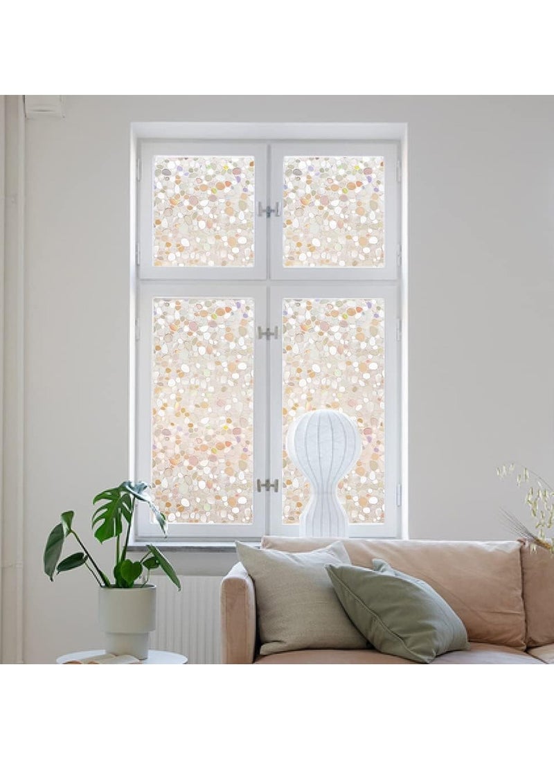 Window Privacy Film, 3D Decorative Static Cling Window Privacy Film No Glue Removable Home Office Film Anti UV Window Cling Decorative 44.5 x 200cm