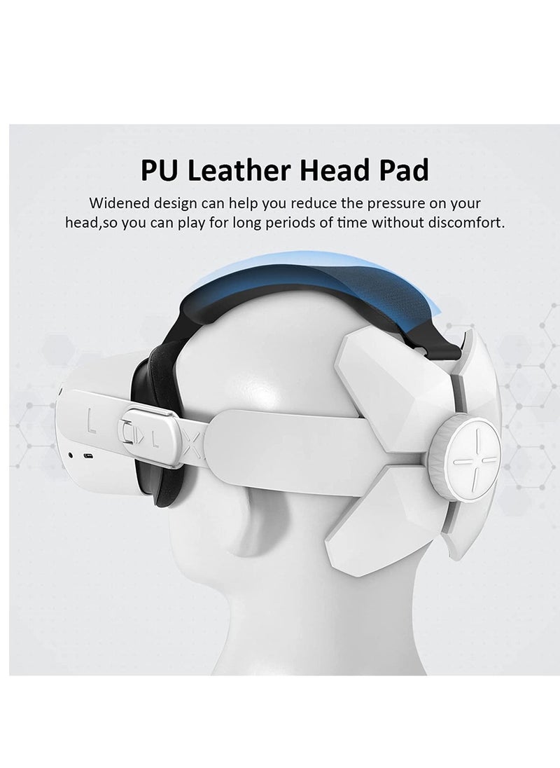 Y&D - Adjustable Headband Compatible for Meta Quest 2, Oculus 2 with Head Cushion, Replacement Elite Strap Comfortable Protective Reduce Pressure - White - Image 1