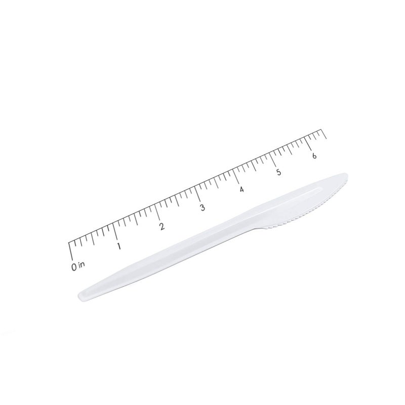 BluShine [600 Pack] White Disposable Plastic Knives - Practical Cutlery for Parties  Lunches  Picnics  and Long Trips - Great for Meals  Desserts  or Appetizers - Image 3