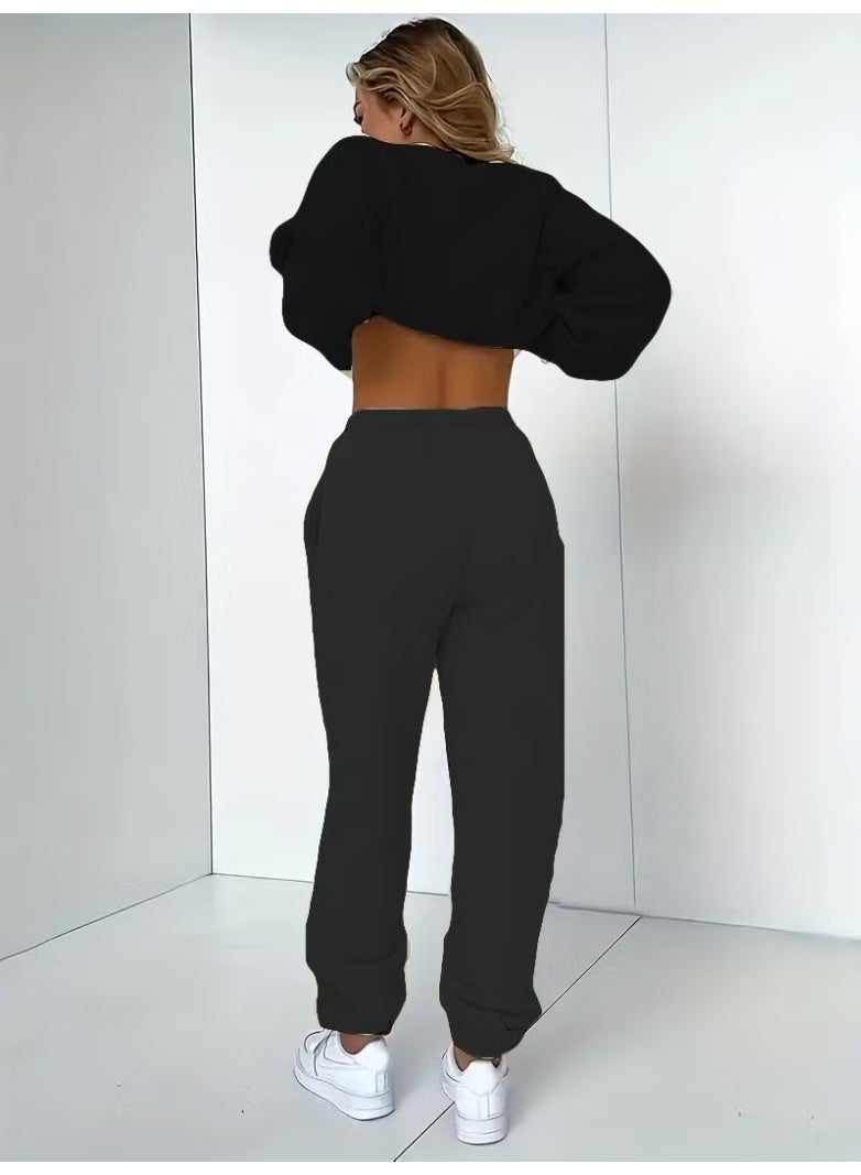 DogFish Tracksuit Set Good Luck Printed Plus Size Bottom Top Set - Image 2