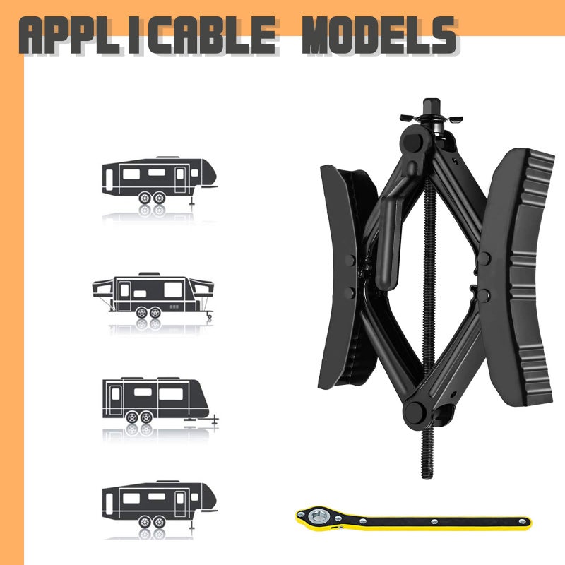 Wankic Camper Wheel Chock X Shaped RV Chocks Stabilizer for Travel Trailer,Anti-Move Tire Wheel Chock with Accessories-Pair - Image 5