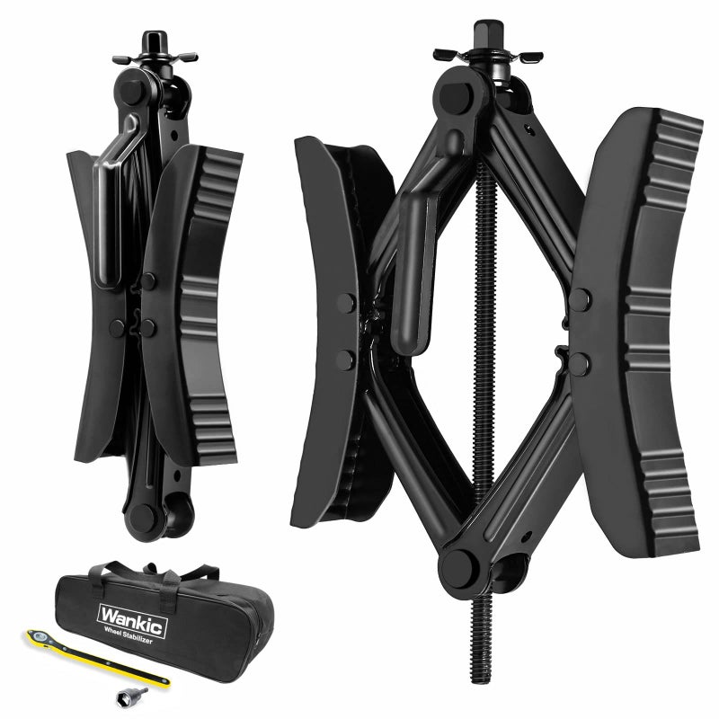 Wankic Camper Wheel Chock X Shaped RV Chocks Stabilizer for Travel Trailer,Anti-Move Tire Wheel Chock with Accessories-Pair - Image 1