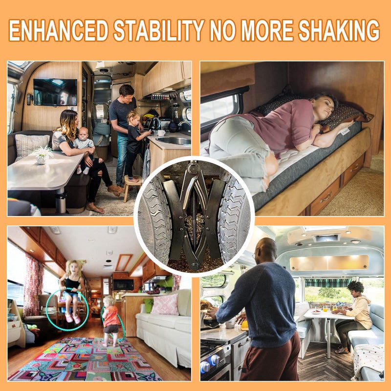 Wankic Camper Wheel Chock X Shaped RV Chocks Stabilizer for Travel Trailer,Anti-Move Tire Wheel Chock with Accessories-Pair - Image 2
