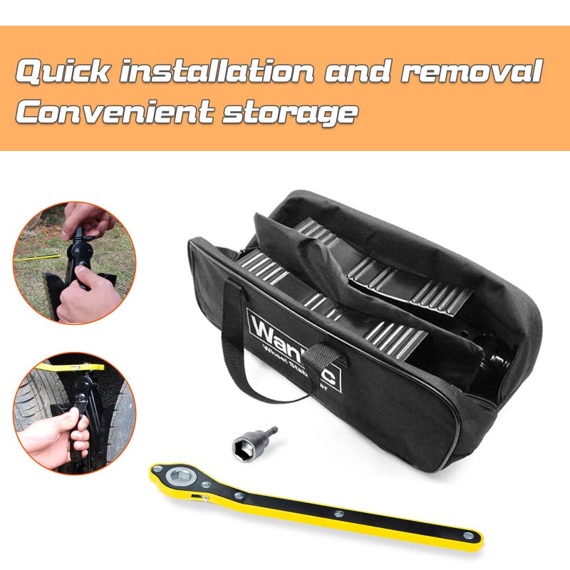 Wankic Camper Wheel Chock X Shaped RV Chocks Stabilizer for Travel Trailer,Anti-Move Tire Wheel Chock with Accessories-Pair - Image 4