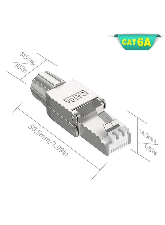 Peachjoy موصلات RJ45 Cat6A، قابلة لإعادة الاستخدام بدون أدوات، قابس إنهاء محمي لشبكة الإيثرنت لكابل 23AWG SFTP UTP، قابس إنترنت سهل 10G، تركيب سريع في الميدان (عبوة 4) - Image 2