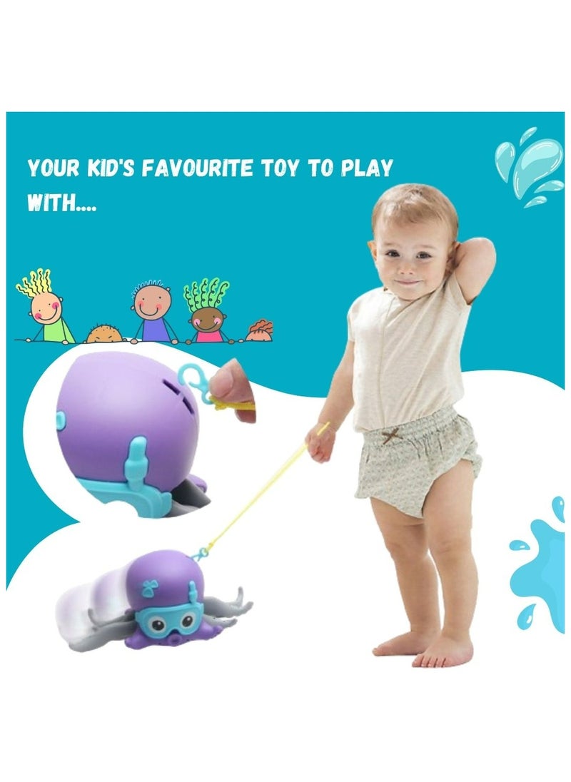SPARKERR Baby Bathtub toy, Cute crawling Octopus toy for small toddlers baby boy girl, Preschool educational shower toy, Early learning creative toy for kids, Water pool toy for children  - Image 4