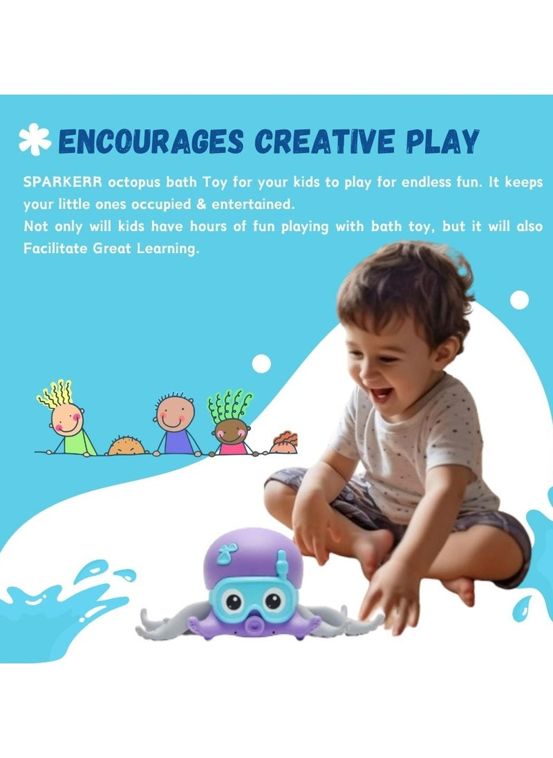 SPARKERR Baby Bathtub toy, Cute crawling Octopus toy for small toddlers baby boy girl, Preschool educational shower toy, Early learning creative toy for kids, Water pool toy for children  - Image 2