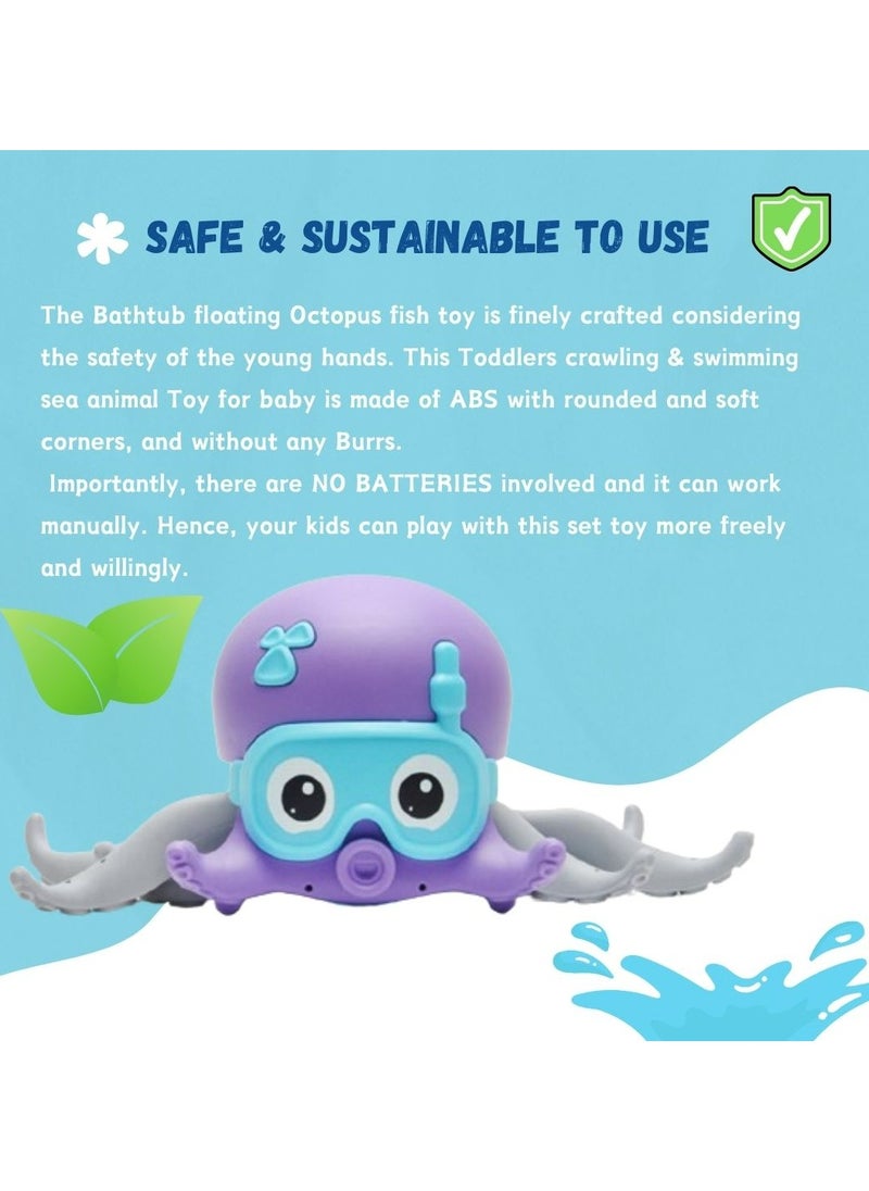 SPARKERR Baby Bathtub toy, Cute crawling Octopus toy for small toddlers baby boy girl, Preschool educational shower toy, Early learning creative toy for kids, Water pool toy for children  - Image 5