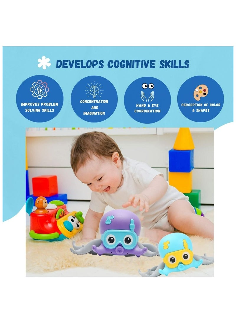 SPARKERR Baby Bathtub toy, Cute crawling Octopus toy for small toddlers baby boy girl, Preschool educational shower toy, Early learning creative toy for kids, Water pool toy for children  - Image 3