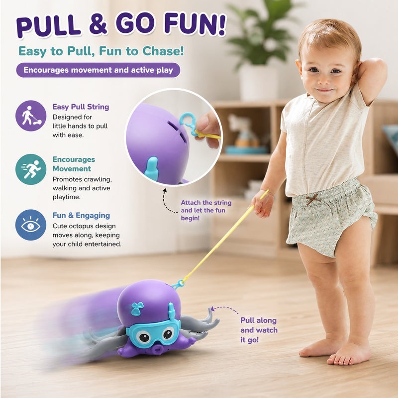 SPARKERR Baby Bathtub toy, Cute crawling Octopus toy for small toddlers baby boy girl, Preschool educational shower toy, Early learning creative toy for kids, Water pool toy for children - Image 5