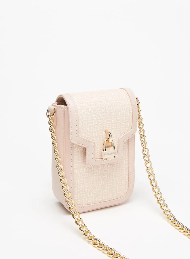 فلورا بيلا من شو إكسبرس Women's Monogram Print Crossbody Bag With Chain Strap And Button Closure