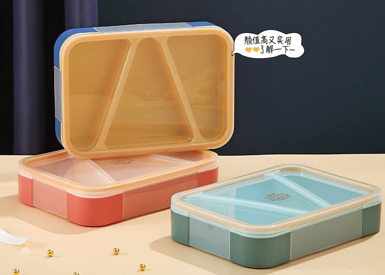 Mayatra's Lunch Box for Kids - Tiffin Box for Snacks, Plastic Lunch Box for Office Women and Men, Lunch Box with Fork & 3 Compartments Multi Color - Image 5