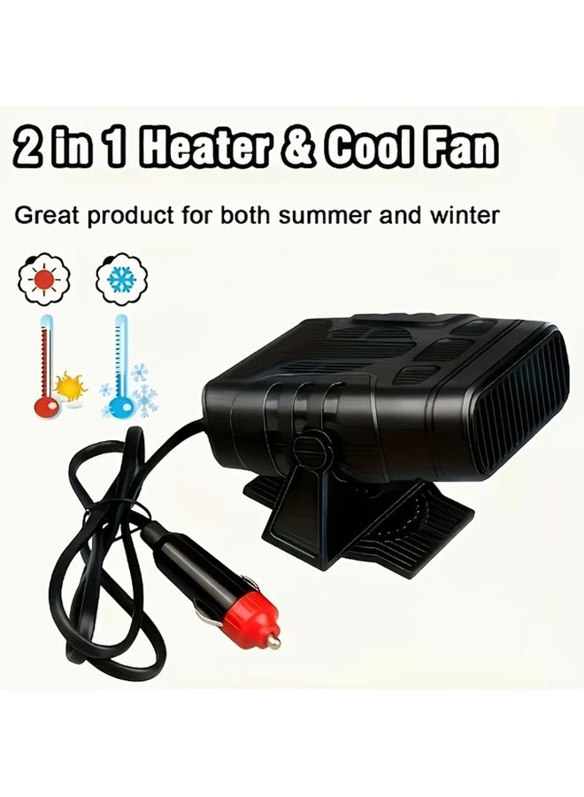 Black Portable Car Heater Hot Cold Air Dual Mode Fast Heating Cooling 12V Plug In Dehumidifier Demister - Image 2