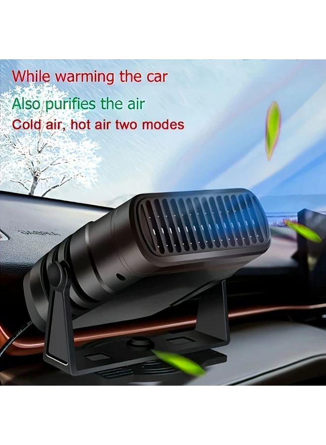 Black Portable Car Heater Hot Cold Air Dual Mode Fast Heating Cooling 12V Plug In Dehumidifier Demister - Image 1