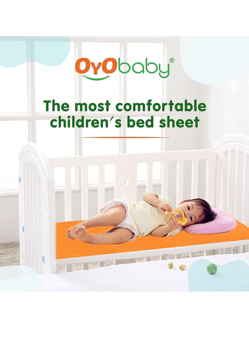 OYO Baby Reuseable Waterproof Dry Sheet for New
  Toddler Infant Baby | Extra Absorbent Quick Dry Sheet | Instadry Anti-Piling
  Fleece Baby Bed Protector Sheet | Pack of 2 (Small - 70 cm x 50 cm), Blue - Image 4