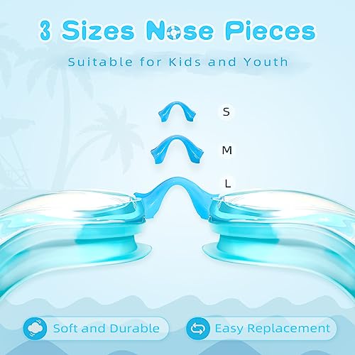 Freela Kids Swim Goggles 2 Pack Swimming Goggles for Kids 6-14 5-7 4-7 3-6 3-5 Boys Girls Toddler Goggles Anti Fog UV Protection Waterproof No Leak Clear Swim Goggles Water Pool Beach Goggles - Image 3