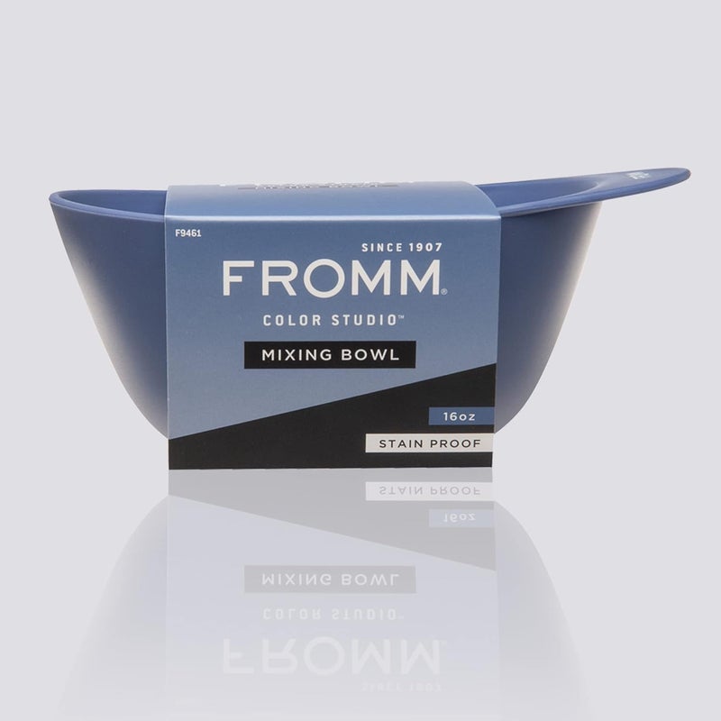 Fromm Color Studio Large Mixing Bowl for Hair Dye, Bleach, Coloring, and Treatments with Spill Proof Rubberized Base, 16 oz, Blue - Image 5