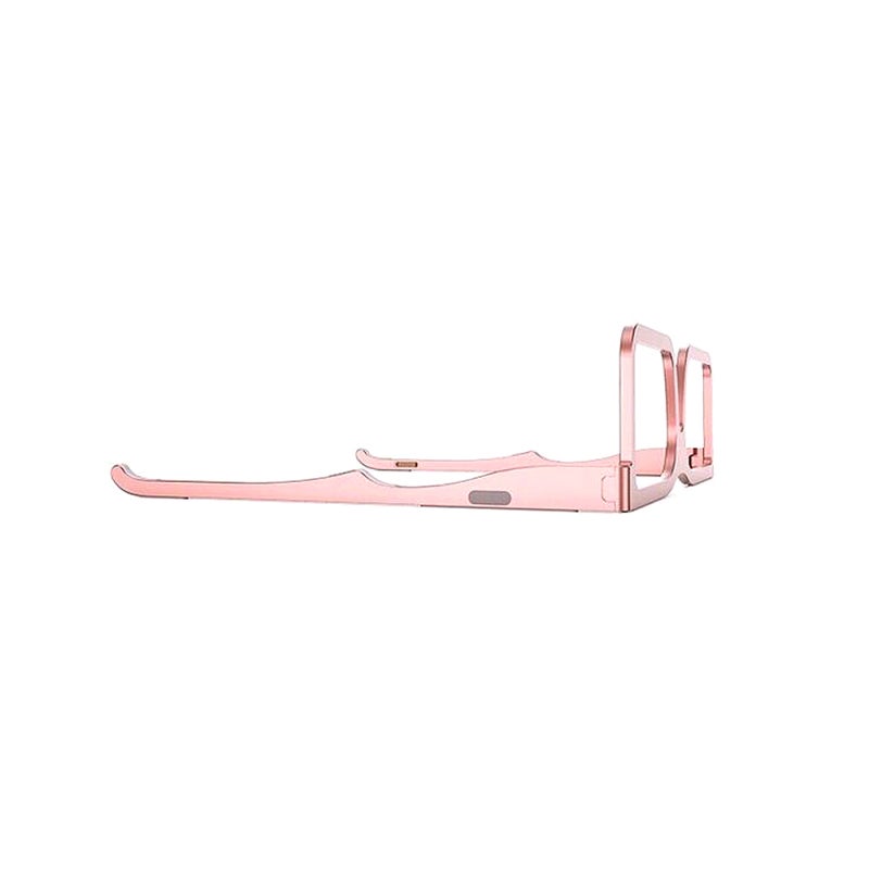 Rose Gold Laptop Stand: 18° Ergonomic Angle Foldable Aluminum Alloy Holder - Non-slip Heat Dissipation Support for Home Office Travel - Image 1