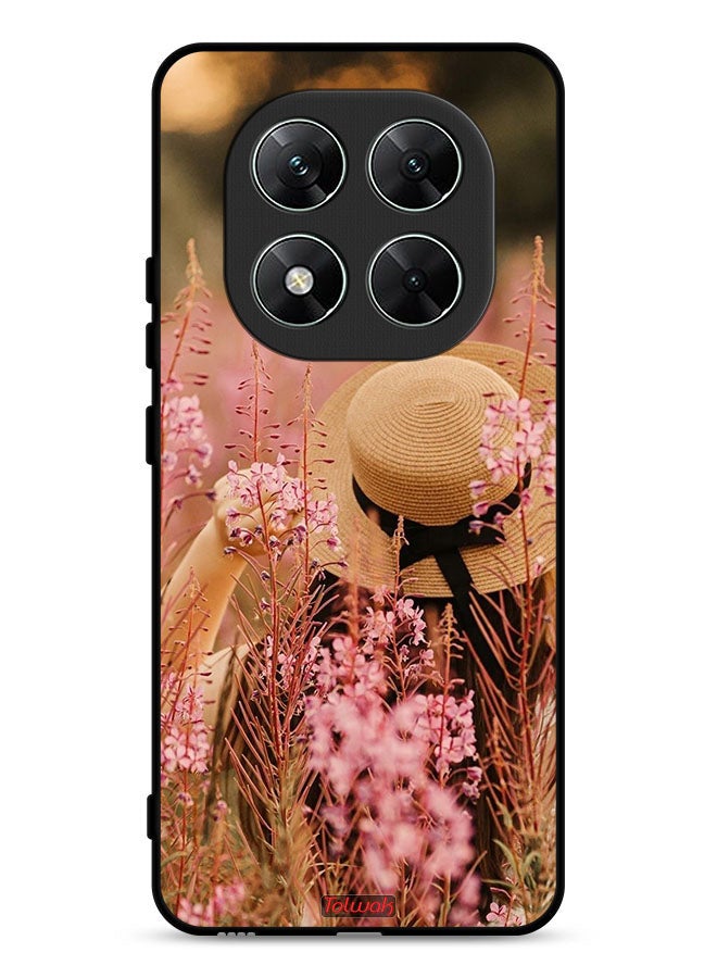Tolwak Xiaomi Redmi Note 14 Pro 5G Protective Case Cover Hat Girl In Flowers  - Image 1