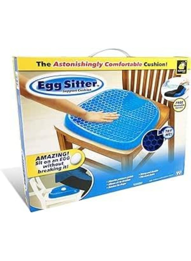 Egg Sitter Gel Seat Cushion Comfort Blue Design Gel Pad Provides Excellent Support for Lower Back, Spine, Hips Promotes Venting & Good Sitting Posture for Office Chair Car Sitter Wheelchair - Image 2