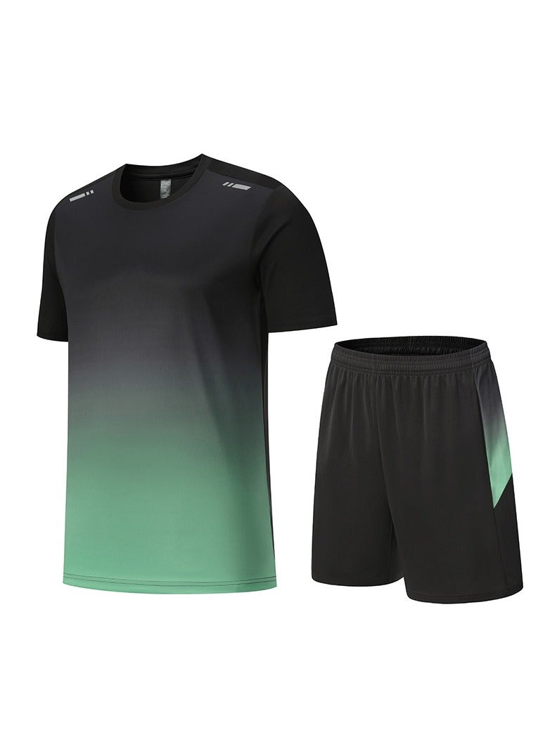 Generic 2-piece Men's sportswear  set  summer running gear Quick-drying short-sleeved T-shirt Sports training fitness clothing Quick-drying Shorts Set - Image 1