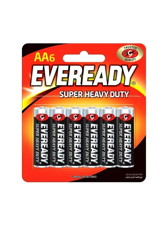 Eveready Super Heavy Duty Zinc AA Batteries – Pack of 6 - Image 1