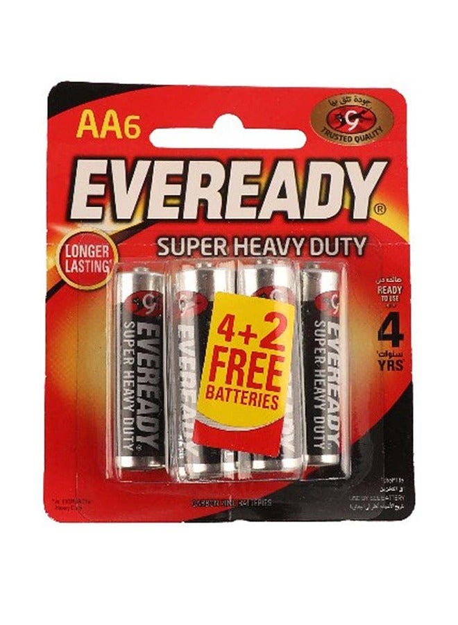 Eveready Super Heavy Duty Zinc AA Batteries – Pack of 6 - Image 2