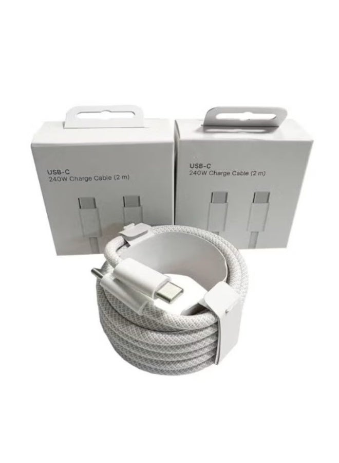 240W 2m USB-C charging cable compatible with iPhone 16 and 15 Tab C x Tab C - Image 2