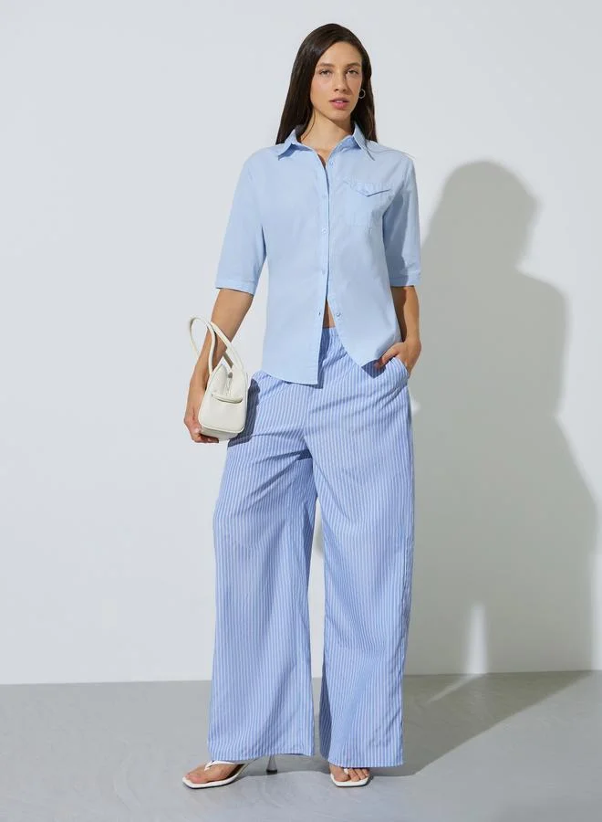 ستايلي Blue Short Sleeve Regular Fit Shirt