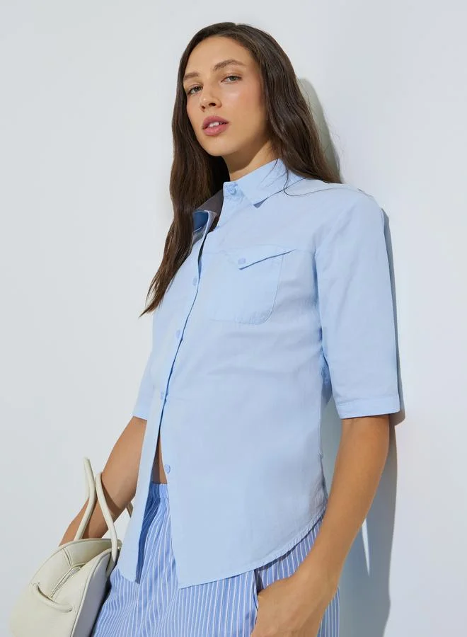 ستايلي Blue Short Sleeve Regular Fit Shirt