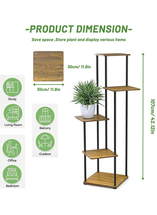 Garlo Plant Stand 5 Tier 107CM / 42.1Inch Indoor Metal Flower Shelf for Multiple Plants Corner Tall Flower Holders for Patio Garden Living Room Balcony Bedroom  - Image 4