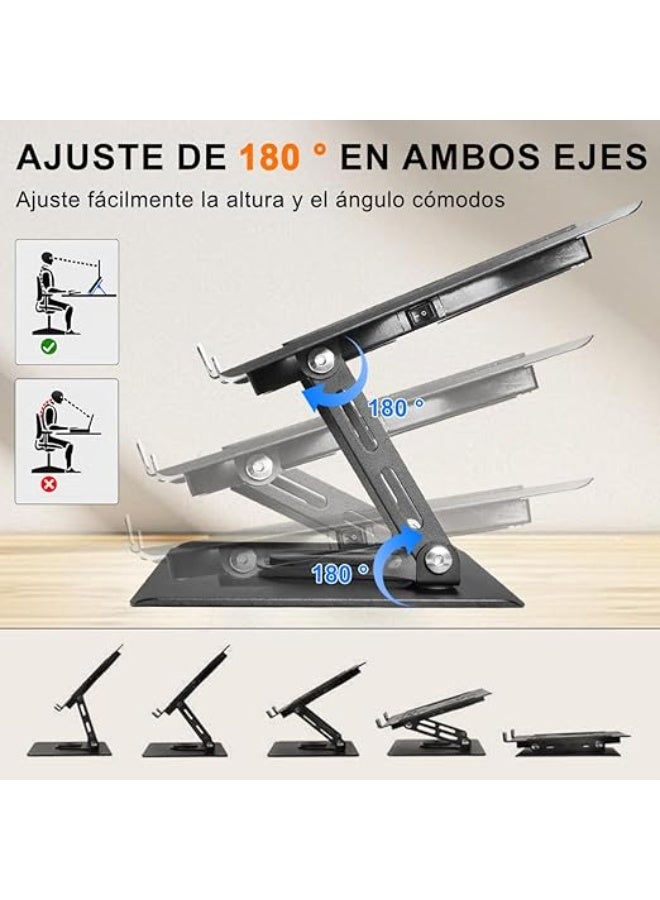 قاعدة تبريد لابتوب قابلة للدوران 360 درجة - صامت وعملي مع مروحة قوية وحامل مريح - جودة عالية لـ الاستخدام اليومي - Image 2