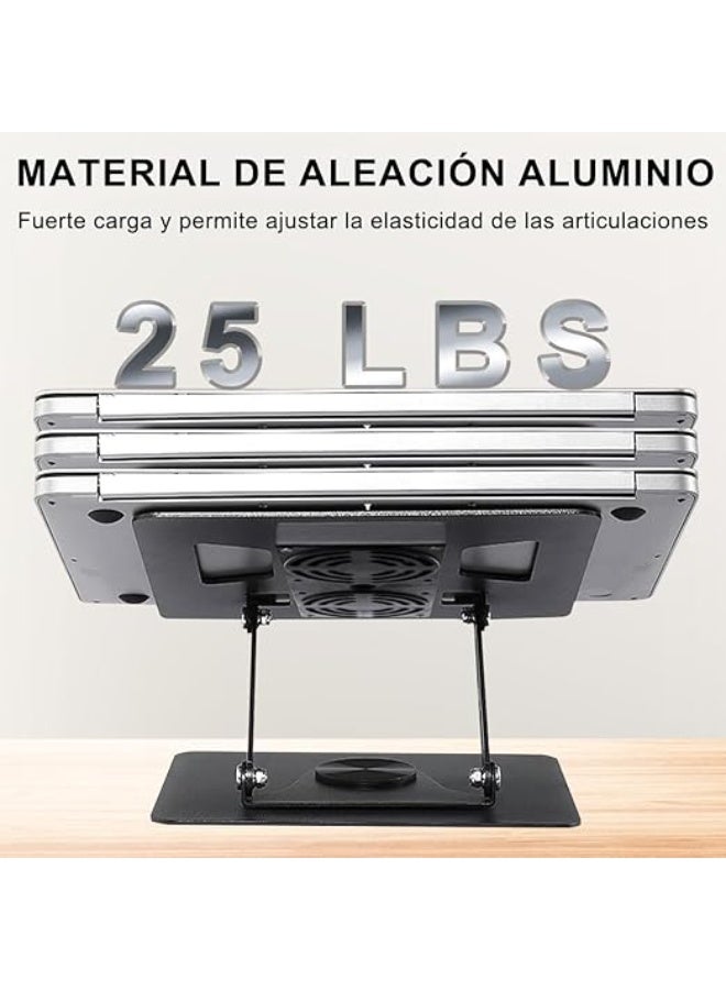 قاعدة تبريد لابتوب قابلة للدوران 360 درجة - صامت وعملي مع مروحة قوية وحامل مريح - جودة عالية لـ الاستخدام اليومي - Image 3