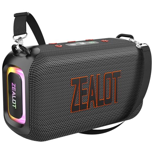 ZEALOT Bluetooth Speaker, 60W(Peak) Speaker Bluetooth Wireless, Portable Outdoor Speakers IPX6 Waterproof, Stereo Loud Sound with Deep Bass,Dual Pair/BT5.3/EQ/TF/AUX, for Pool/Party/Travel - Image 1