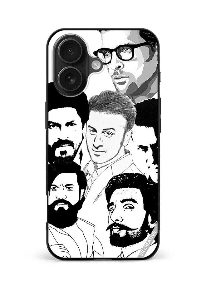 Protective Case Cover For Apple iPhone 16 Plus Bollywood Actors Design Multicolour