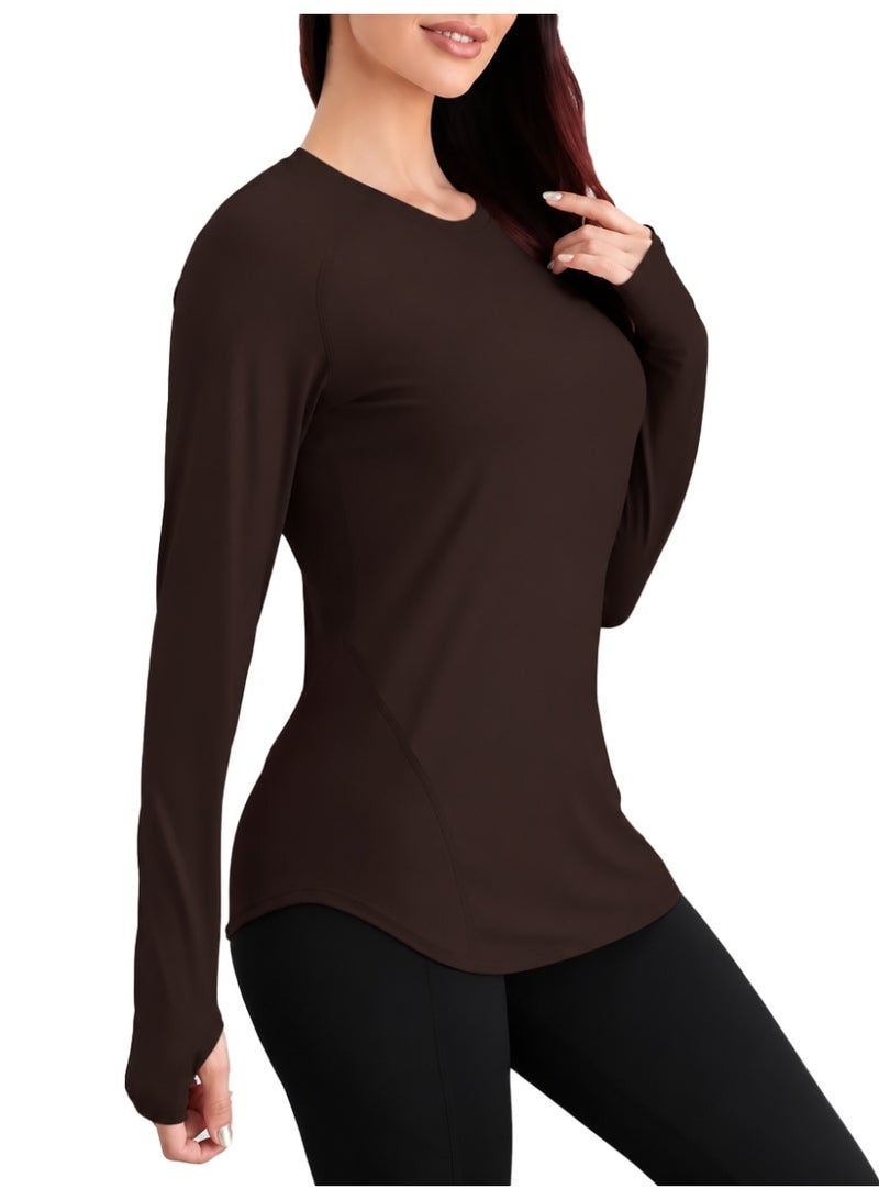 Nileton Sport top curved Hem long sleeves - Sport T-shirt Crew Neck - Image 1