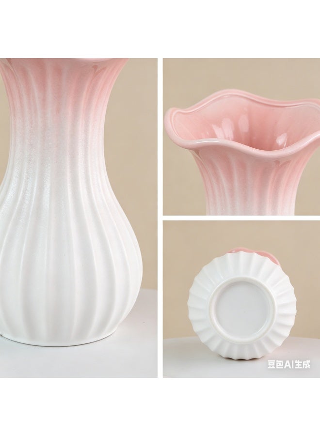 Generic Modern Minimalist Ceramic Vase – Pink to White Gradient – 8.3 inches Tall x 4.7 inches Wide (21cm H x 12cm D) – Elegant Flower Vase for Home Office Desk – Birthday, Wedding, Housewarming Gift for Family, Lovers, Kids, Friends - Image 5