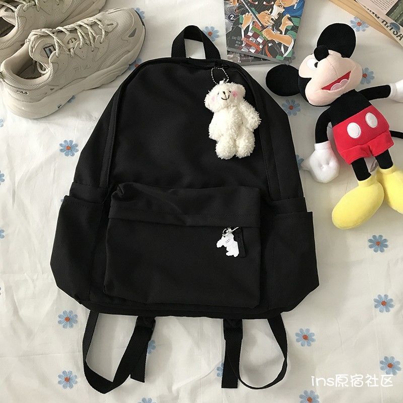 Muziling Canvas Backpack Unisex Large Capacity Waterproof School Travel Laptop Bag - Image 2