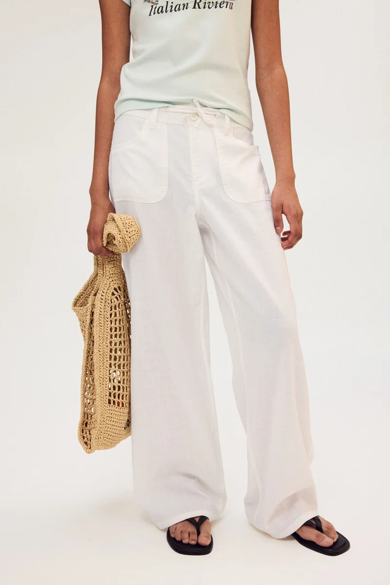 H&M Wide cotton trousers