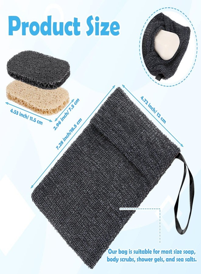 Afarnook 24 Pack Soap Saver & Bag Set Include 12 Soap Pocket Squares Exfoliating Pouch and 12 Bar Lifting Pads Body Scrubber Rough Sponge Self Draining Holder for Bath or Shower (Gray and Beige) - Image 2