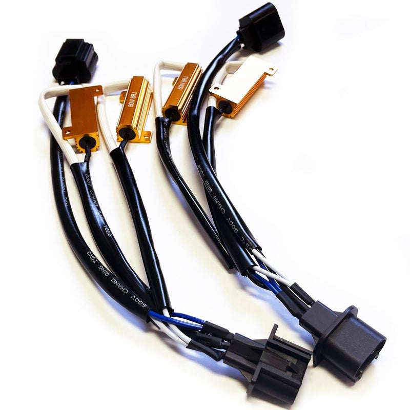 Onex H13 9008 LED Load Resistor Kit 50W 8ohm Headlight Bulb Relay Harness Adapter Anti Flicker Error Decoder Warning Canceller - Image 1