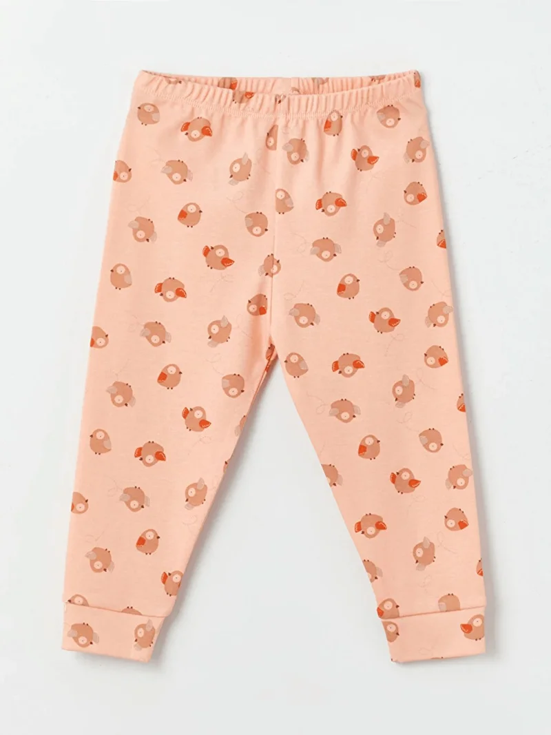 Luggi Baby Crew Neck Printed Girls Pajama Set