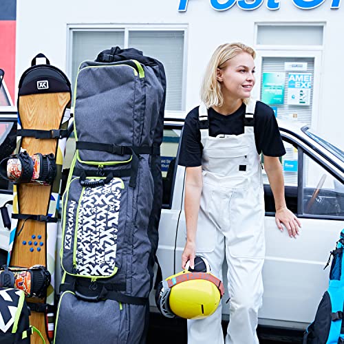 XCMAN Padded Snowboard Bag with Wheels, Extendable Roller Ski Bag for Air Traveling Adjustable Length - Extra Long/Wide/Deep,Waterproof - with Protection Ribs - Image 2
