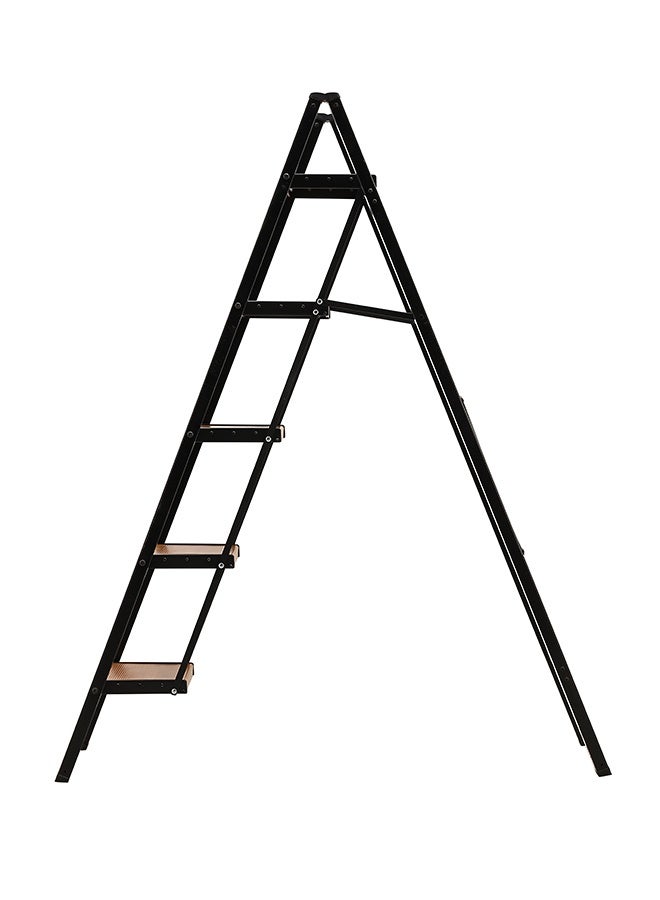 LAWAZIM Pro7 5-Step Folding Ladder - Brown - 150kg Load Capacity Step Stool with Wide Anti-Slip Pedals, Space-Saving Design, Support Rod Structure, and Noise-Free Feet - for Indoor and Outdoor Use - Image 2