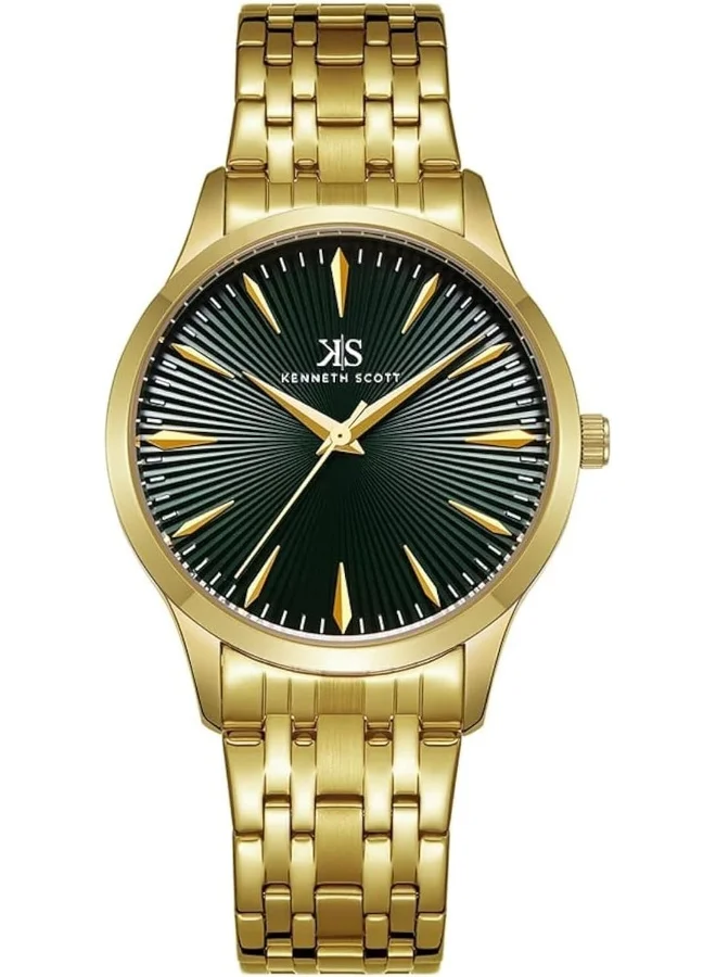 KENNETH SCOTT Kenneth Scott Men's Green Dial Analog Watch - K22016-GBGH