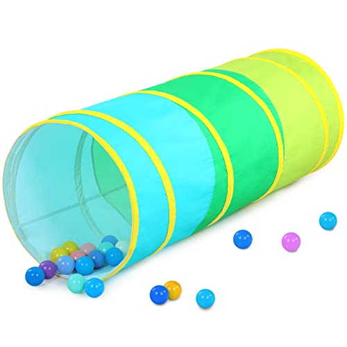 Moncoland Kids Play Tunnel Tent for Toddlers Colorful Cotton Pop Up Crawl Tunnel Toy for Baby Infant Children or Dog Cat Pet Collapsible Gift for Boy and Girl and Game Cotton Baby Tunnel - Image 1