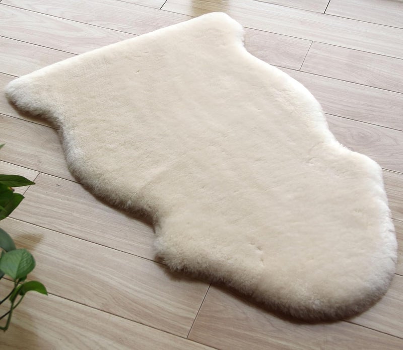 WaySoft Baby Sheepskin Rug, Oeko-TEX Certified, Safe & Natural Nursery Rug, 100% Genuine New Zealand Soft Fur Rug Baby Carpet - Image 2